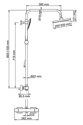 Душевая стойка WasserKRAFT A15502 Thermo