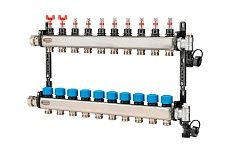 Коллектор Henco из нержавеющей стали, расходомер, воздухоотвод, дренаж и клапан, 1&quot;-10x3/4&quot; UFH-0605MDSS10