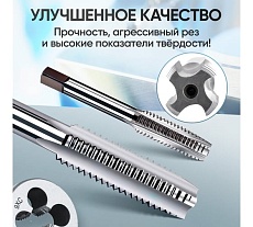 Набор метчиков и плашек 40 предметов М3-М12 метрическая резьба Car-tool CT-W040