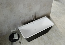 Акриловая ванна Aquanet Family Perfect 170x75 см, 13775-MW-MB белый матовый/черный матовый