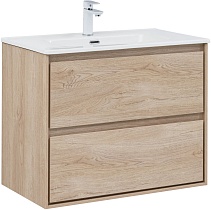 Тумба с раковиной Aquanet Милан 80 см дуб светлый