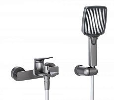 Смеситель для ванны Cezares LINER-VD-GM с душем, оружейная сталь