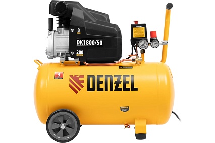 Воздушный компрессор Denzel DK1800/50,Х-PRO 1,8 кВт, 280л/мин, 50л 58068