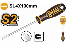 Oтвëртка плоская Ingco SUPER INDUSTRIAL SL4.0x100мм S2 HSDSL4100