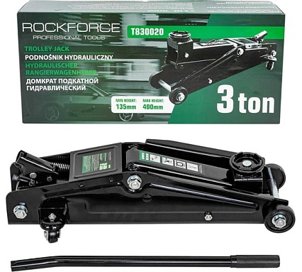 Гидравлический подкатной домкрат Rockforce 3т h min-135mm h max-400mm RF-T830020(17791)