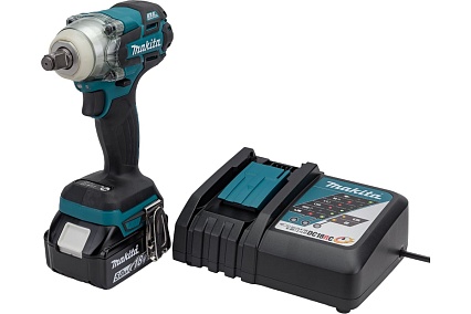 Аккумуляторный ударный гайковерт Makita бесщеточный, 18 В, 1x5 Ач Li-ion, 0-1800/2600/3500у/м, 280 Нм, квадрат 1/2", 1.7 кг, кор., подсв, М10-М20, кейс DTW285RTK