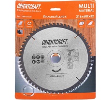 Диск пильный по мультиматериалам Orientcraft 216х32/30мм, 60Z 1009221660