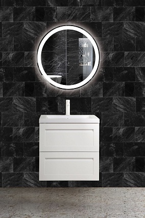 Мебель для ванной Art&Max Platino 60 см с керамической раковиной, белый глянец
