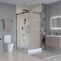 Душевой уголок BelBagno MARINO-2-AH-2-120/90-C-GM 120x90 прозрачный, оружейная сталь