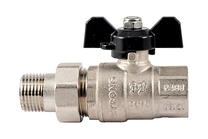 Шаровой кран PROFACTOR с полусгоном PF STRONG ручка бабочка в/н 1/2 дюйма PF UBV 278