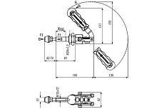 Механический плунжерный зажим KUKAMET усилие 450 кг 513-6