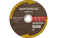 Диск отрезной по металлу OptiLine (150x2.5x22.2 мм) Inforce INB15025