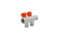 Коллектор VRT 3/4&quot;x1/2&quot;, с регулировочными вентилями, 2 выхода 524076