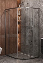 Душевой уголок Cezares MOLVENO-RH-1-120/90-C-GM-IV 120x90 прозрачный, оружейная сталь