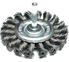 Щетка диск жгут Lessmann Д75x12, STA 0.50 мм, хвостовик 6 мм 417198