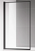 Шторка для ванны AQUAme AQM2859-9-L 90x140 левая, прозрачное стекло, черный