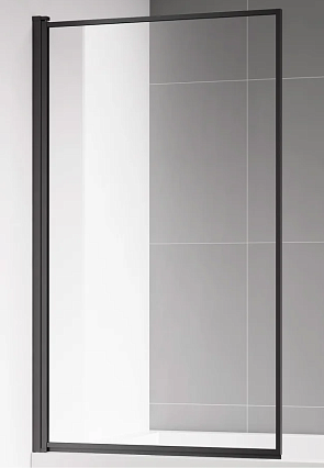 Шторка для ванны AQUAme AQM2859-9-L 90x140 левая, прозрачное стекло, черный