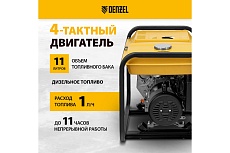 Дизельный генератор Denzel des-32, 3.2 квт, 230 в, 11 л, ручной стартер 94411