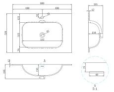 Раковина Vincea Elise 80 см, Corian, белый матовый VCB-4EL800MW
