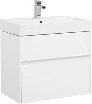 Тумба с раковиной Aquanet Бруклин 70 см, белый глянец