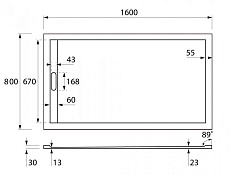 Поддон для душа Cezares TRAY-AS-AH-160/80-30-W 160x80 из мрамора