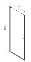 Душевая дверь Vincea Alpha VDP-3AL700CLGM 70x195 вороненая сталь, прозрачная