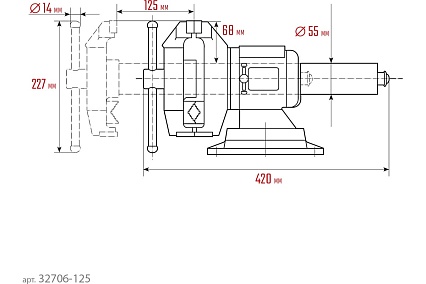 Чугунные слесарные тиски Kraftool 3D Multi-Purpose 125 мм 32706-125