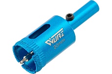 Коронка алмазная с центрирующим сверлом по керамике и стеклу 20 мм WURZ 92020