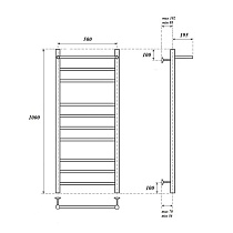 Полотенцесушитель электрический Point PN10150PE П9 50x100 с полкой, хром