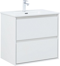 Тумба с раковиной Aquanet Милан 70 см белый глянец