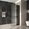 Душевая перегородка Niagara Nova NG-481-12FBLACK 120x200 рифленая/тонированная, профиль черный матовый