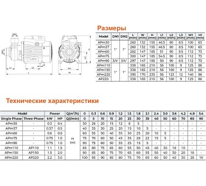 Вихревой насос LEO APm 60 970