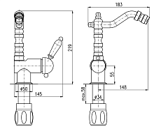 Смеситель для биде Rav Slezak Labe L508.5/9SM бронза