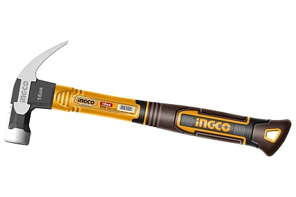 Гвоздодер-молоток Ingco 450г, ручка фибергласс, нескольз HCH81016
