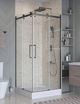 Душевой уголок BelBagno MARINO-2-A-2-90-C-GM 90x90 прозрачный, оружейная сталь
