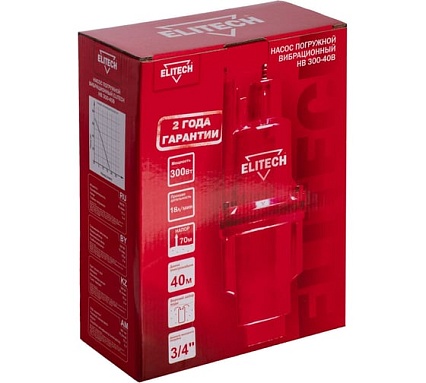 Вибрационный насос Elitech НВ 300-40В 205627