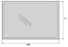 Зеркало BelBagno SPC-GRT-700-800-LED-TCH 70x80 см