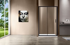 Душевая дверь Vincea Garda 130x190 черный, прозрачная