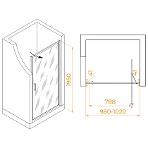 Душевая дверь RGW Stilvoll SV-05 100x195 тонированное, хром 70320510-31