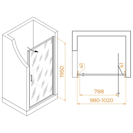 Душевая дверь RGW Stilvoll SV-05 100x195 тонированное, хром 70320510-31