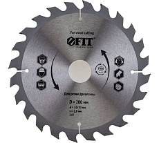 Диск пильный по дереву (200х32 мм; 24Т) для циркулярных пил FIT 37748