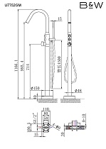 Напольный смеситель Black&White Universe U7752GM Gun Metal