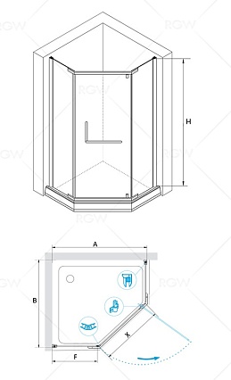 Душевой уголок RGW Hotel HO-081 100x100 хром, прозрачное