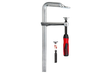 Цельнометаллическая струбцина BESSEY 800/120, усилие 6кН, с двухкомпонентной рукояткой BE-GZ80-12-2K