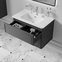 Тумба с раковиной Iddis Oxford Neo 80 см темно-серый матовый OXN80D0i95K