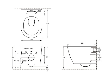 Подвесной унитаз SET Aquatek Либерти с инсталляцией