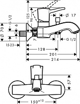 Смеситель для ванны Hansgrohe Metropol Classic 31340090 хром/золото