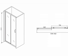 Душевая дверь Abber Schwarzer Diamant 140x195, черный AG30140B