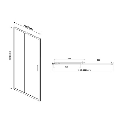 Душевая дверь Vincea Гарда (Garda) VDS-1G120CHG 120x190 брашированное золото, шиншилла