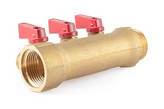 Коллектор с шаровыми кранами PROFACTOR в/н 1&quot; х 3 вых 1/2&quot;нар PF MV 265.3